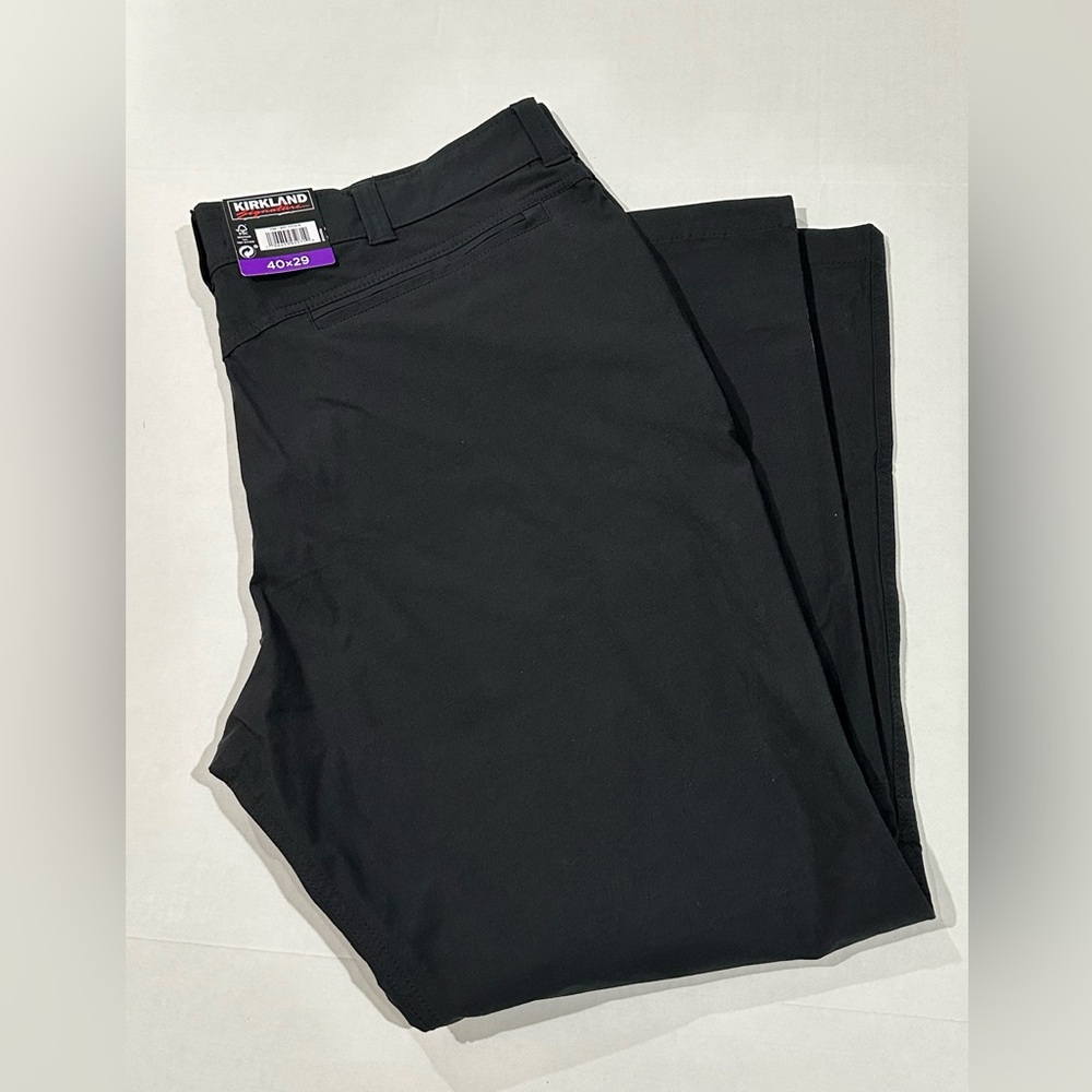 Costco Kirkland Signature Men’s Stretch Tech Pants 40x29 BLACK NEW WITH TAGS